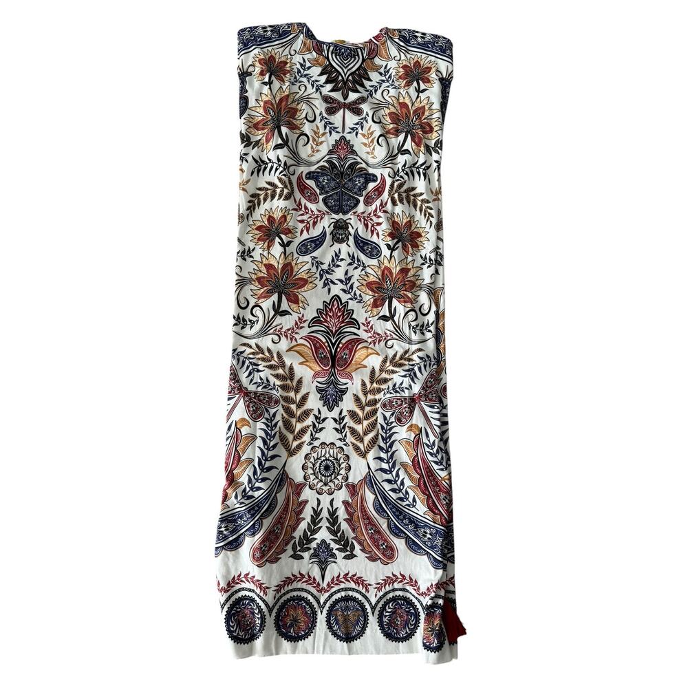 FARM RIO BOHO GLAM OFF-WHITE MIDI DRESS 100% COTTON NWT SIZE MEDIUM - Picture 6 of 10